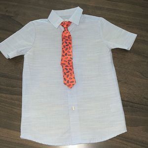 Wonder Nation Boys Button Down Dress Shirt with Clip on tie . NWOT. Size 4